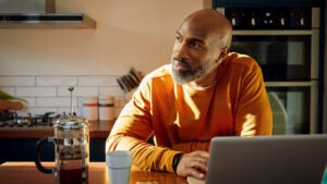 Person looking at computer